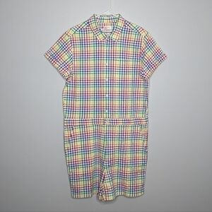 Target Take Pride rainbow plaid seersucker romper M